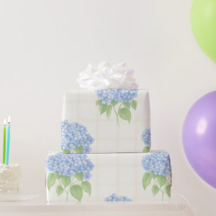 Papel de Regalo   Hortensia Azul   Cuadros Ivory d