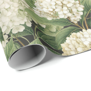 Papel De Regalo Hortensia flores boho retro acuarela floral