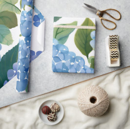 Papel De Regalo Hortensias Azules | Hermoso Arbusto Floral