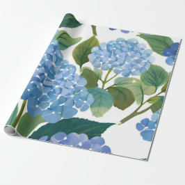 Papel De Regalo Hortensias Azules | Hermoso Arbusto Floral