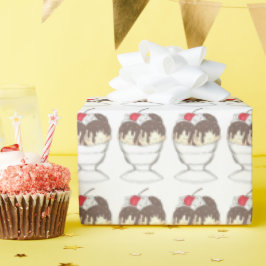 Papel De Regalo Hot Fudge Ice Cream Sundae Dessert Scoop Shop