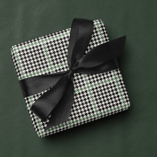 Papel De Regalo Houndstap clásico vacaciones en verde negro