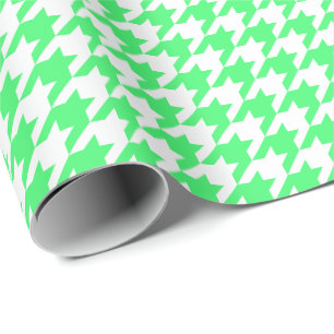 Papel De Regalo Houndstooth verde claro y blanco medio