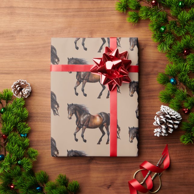 Papel De Regalo Howdy Cowgirl Cowboy Caballo Occidental (Regalo de vacaciones)