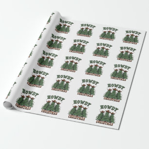 Papel De Regalo Howdy Navidades Cactus Western Xmas