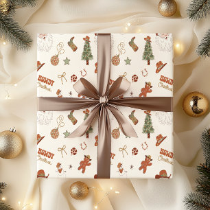 Papel De Regalo Howdy Navidades Western Cowboy
