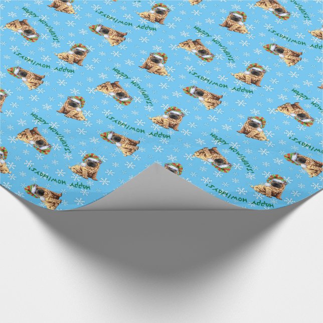 Papel De Regalo Howliday feliz Shar-Pei (Esquina)