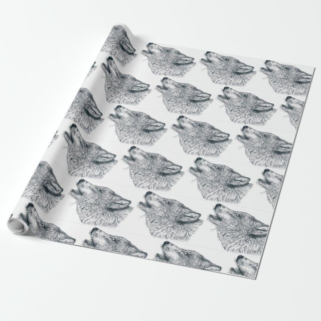 Papel De Regalo Howling Wolf (Desenrollado)