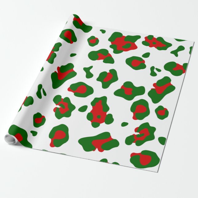 Papel De Regalo huella animal leopardo de los navidades feos (Desenrollado)