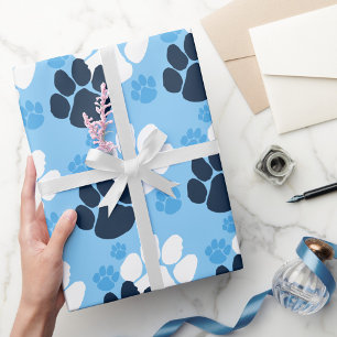 Papel De Regalo Huella azul de bebé y de marina