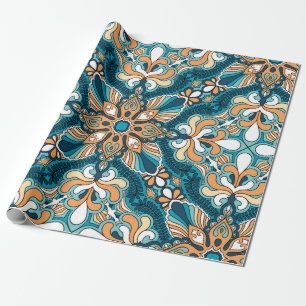 Papel De Regalo huella de adorno de paisley de vintage. Cabeza de