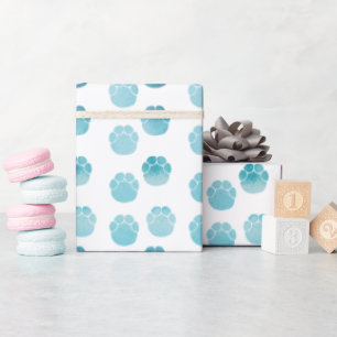 Papel De Regalo Huella de elefante bebé azul adorable acuarela