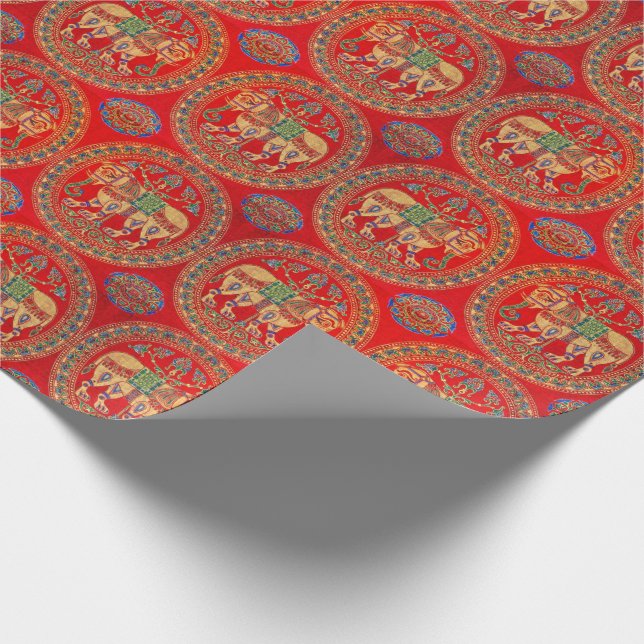 Papel De Regalo Huella de elefantes del este de India (Esquina)