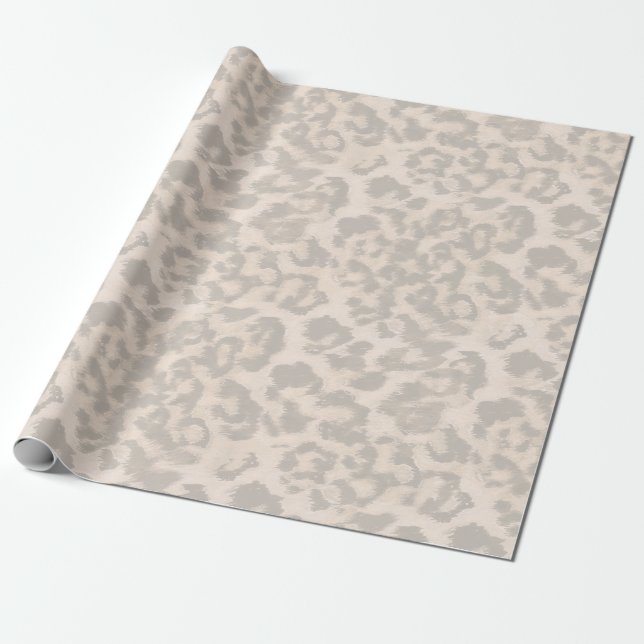 Papel De Regalo Huella de leopardo beige.