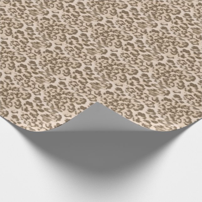 Papel De Regalo Huella de leopardo beige. (Esquina)