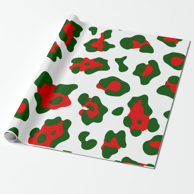 Papel De Regalo huella de leopardo de los navidades (Desenrollado)