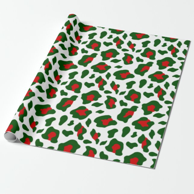 Papel De Regalo huella de leopardo de los navidades feos (Desenrollado)