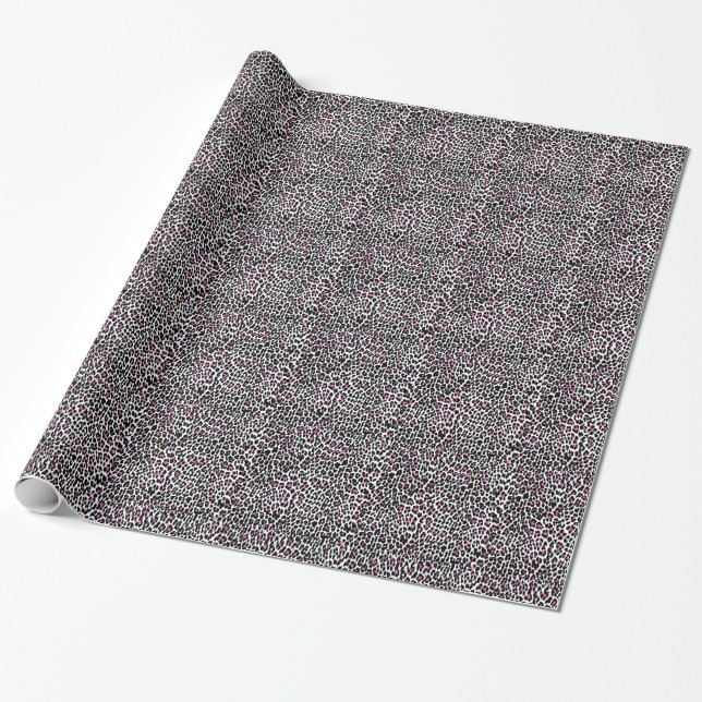 Papel De Regalo huella de leopardo rosa (Desenrollado)