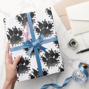 Papel De Regalo Huella de pezuña de perro acuarela Canino
