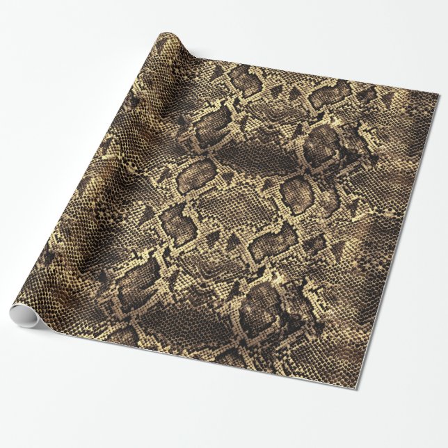 Papel De Regalo Huella de serpiente marrón (Desenrollado)