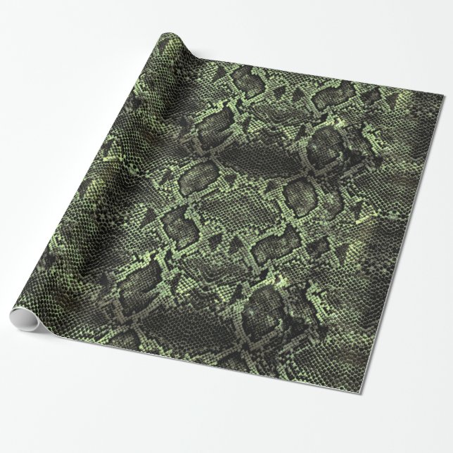 Papel De Regalo Huella de serpiente verde (Desenrollado)