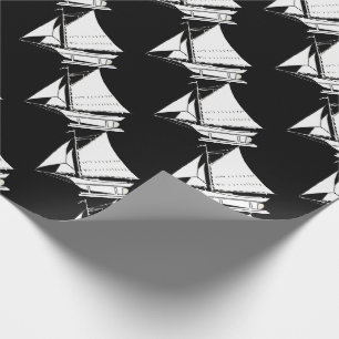 Papel De Regalo huella de silueta de barco de vela