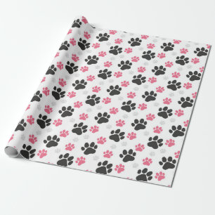 Papel De Regalo Huella Negra de Pata de Perro Dueño de Perro Amant