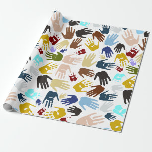 Papel De Regalo Huellas coloreadas
