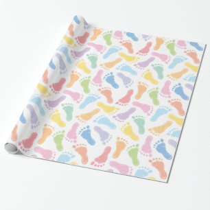 Papel de regalo Huellas de bebé