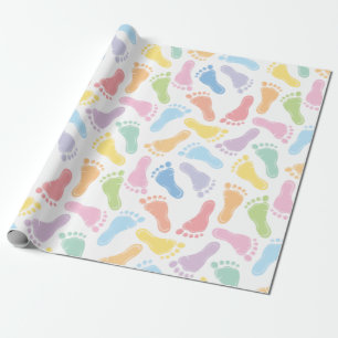Papel de regalo Huellas de bebé