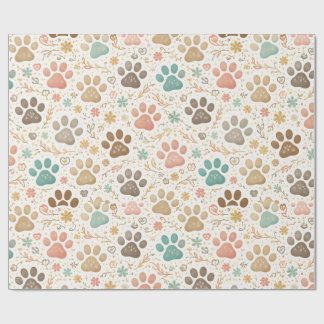 Papel De Regalo Huellas de patas lindas
