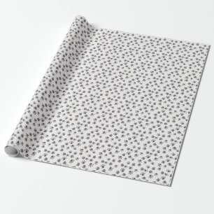 Papel De Regalo Huellas de trazo: Perro Monocromo sin soldadura.