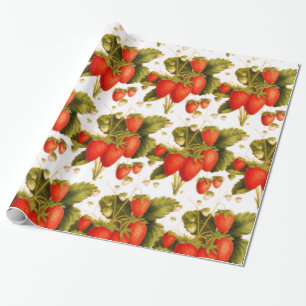 Papel De Regalo Huerta de la fresa del vintage