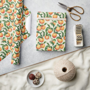 Papel De Regalo Huerto de Acuarela de Naranja Fresca