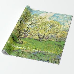 Papel De Regalo Huerto en flor de Van Gogh. Aceite floral vintage