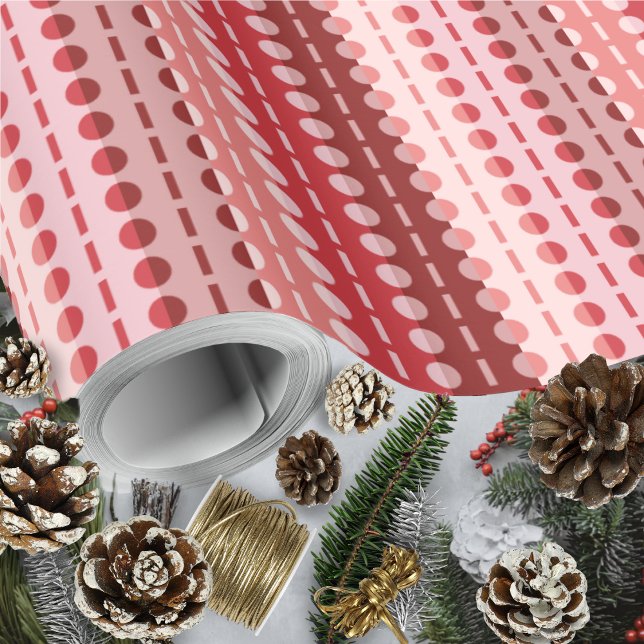 Papel De Regalo Hues Rojos-Rayos Pleados (Pleated Stripes-Red Hues Wrapping Paper Rolls by Leapfroglisics Shop)