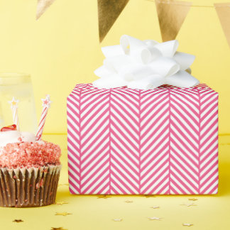 Papel De Regalo Hueso de arenque blanco y rosa caliente