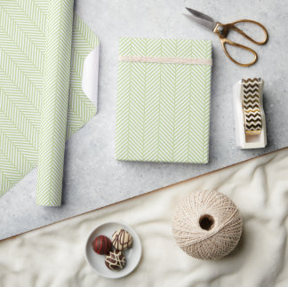 Papel De Regalo Hueso de arenque verde y blanco de la Fábrica de l