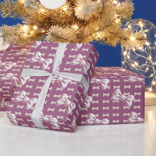 Papel De Regalo Hueso de perro 2 rosado (Vacaciones)