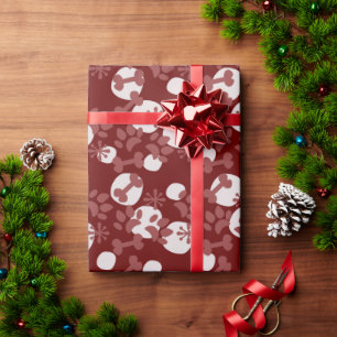 Papel De Regalo Hueso de Perro Gato Mascota de Navidad Patrón de L