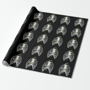 Papel De Regalo Huesos De Jaula Con Patrón De Halloween De Serpien