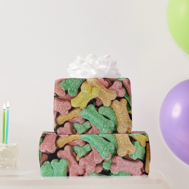 Papel De Regalo Huesos de perro coloridos (Regalos de fiesta)