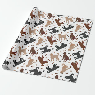 Papel De Regalo Huesos y patas de labradoodle