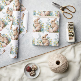 Papel De Regalo Huevo conejo y floral