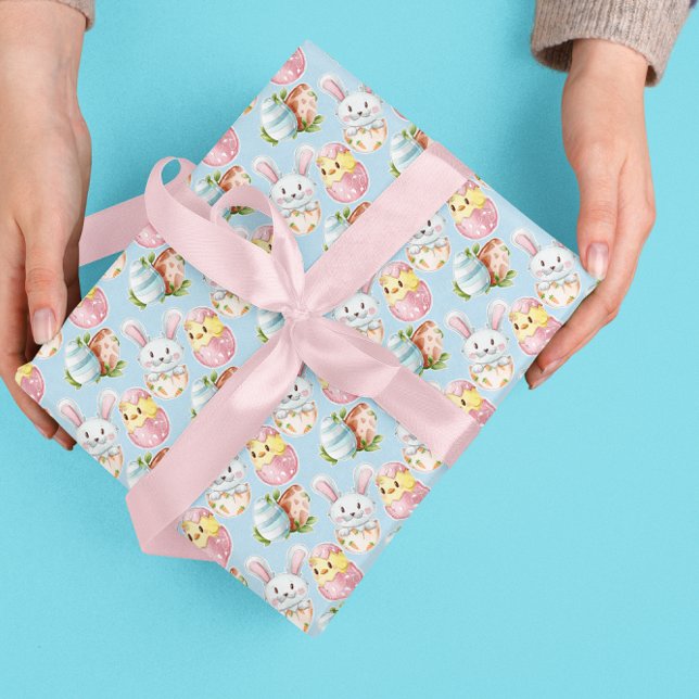 Papel De Regalo Huevo de Pascua Acuarela Conejito y Pollito de Pri (Subido por el creador)