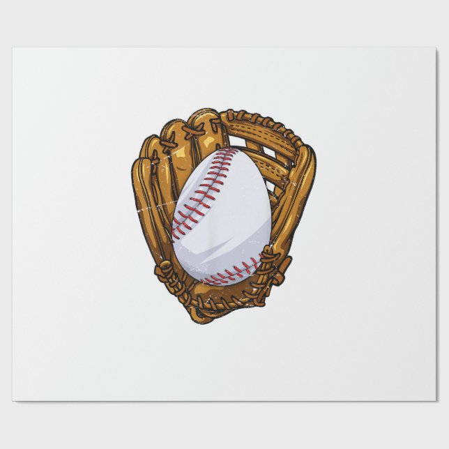 Papel De Regalo Huevo de Pascua divertido béisbol caza de huevos d (Superficie plana)