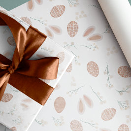 Papel De Regalo Huevos de boho de Pascua con patrón de conejito fl