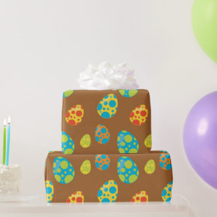 Papel De Regalo Huevos de dinosaurio Niños prehistóricos envoltu