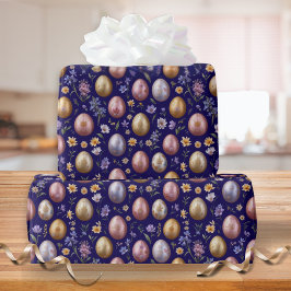 Papel De Regalo Huevos de Pascua Coloridos de la primavera en boni