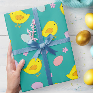 Papel De Regalo Huevos de Pascua Cuidados Patrón de primavera verd
